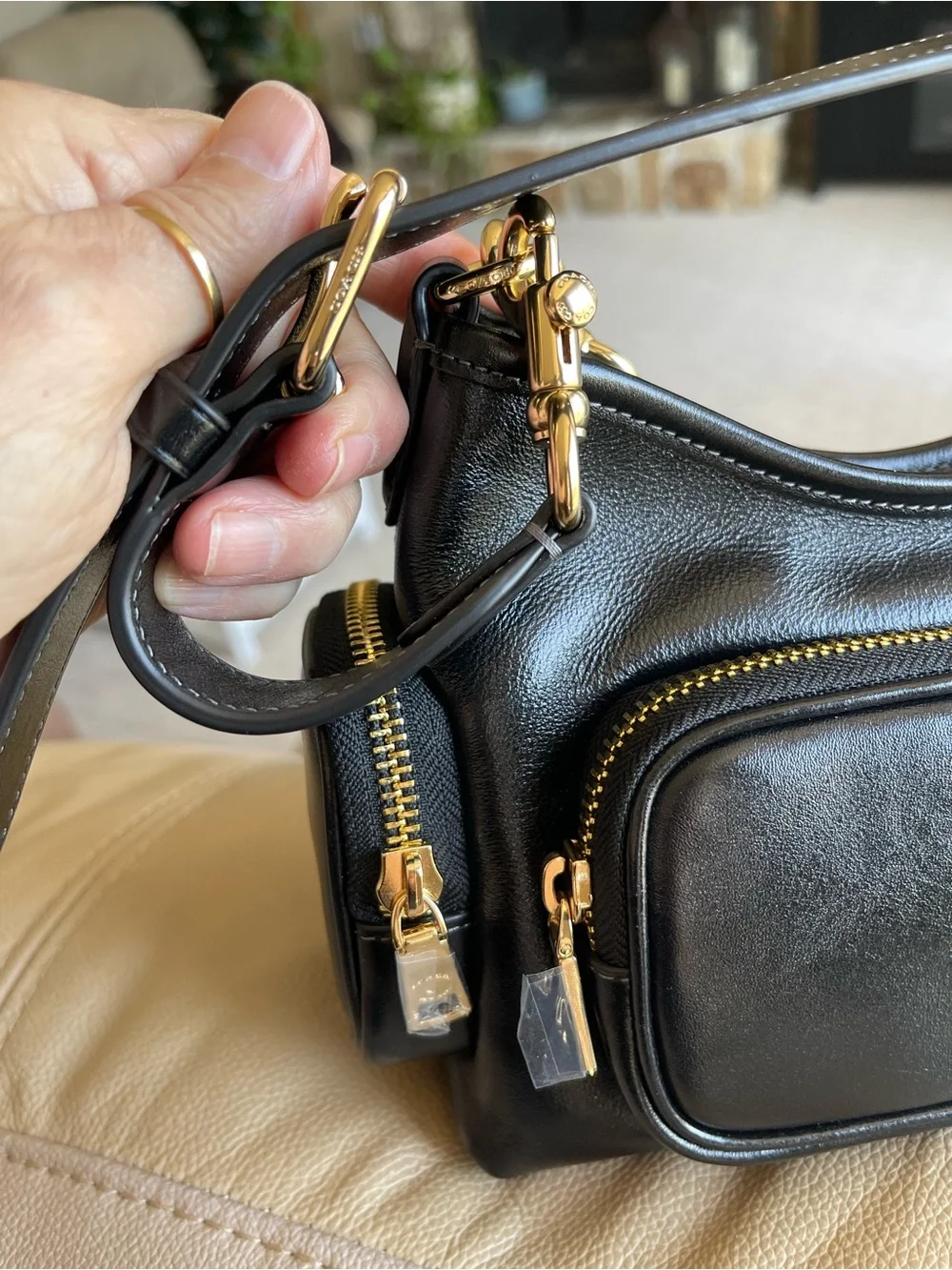 NWT Coach Laurel Shoulder Bag 22 with Pockets & Cherry Charm